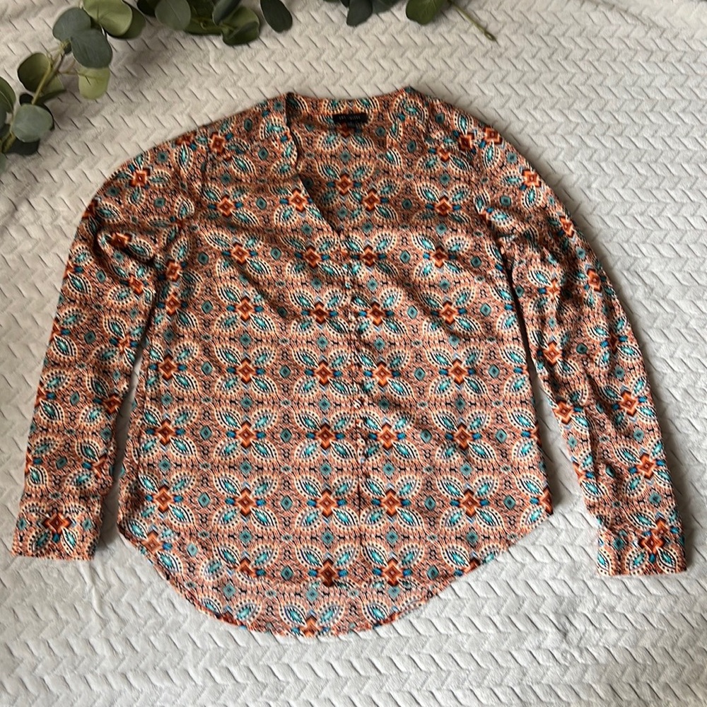 Multi-colored v-neck The Limited Blouse in S